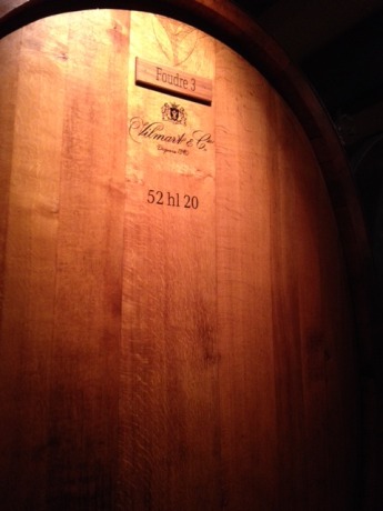 I did snap this nice picture of a large wooden foudre in the cask room at Vilmart & Cie. 